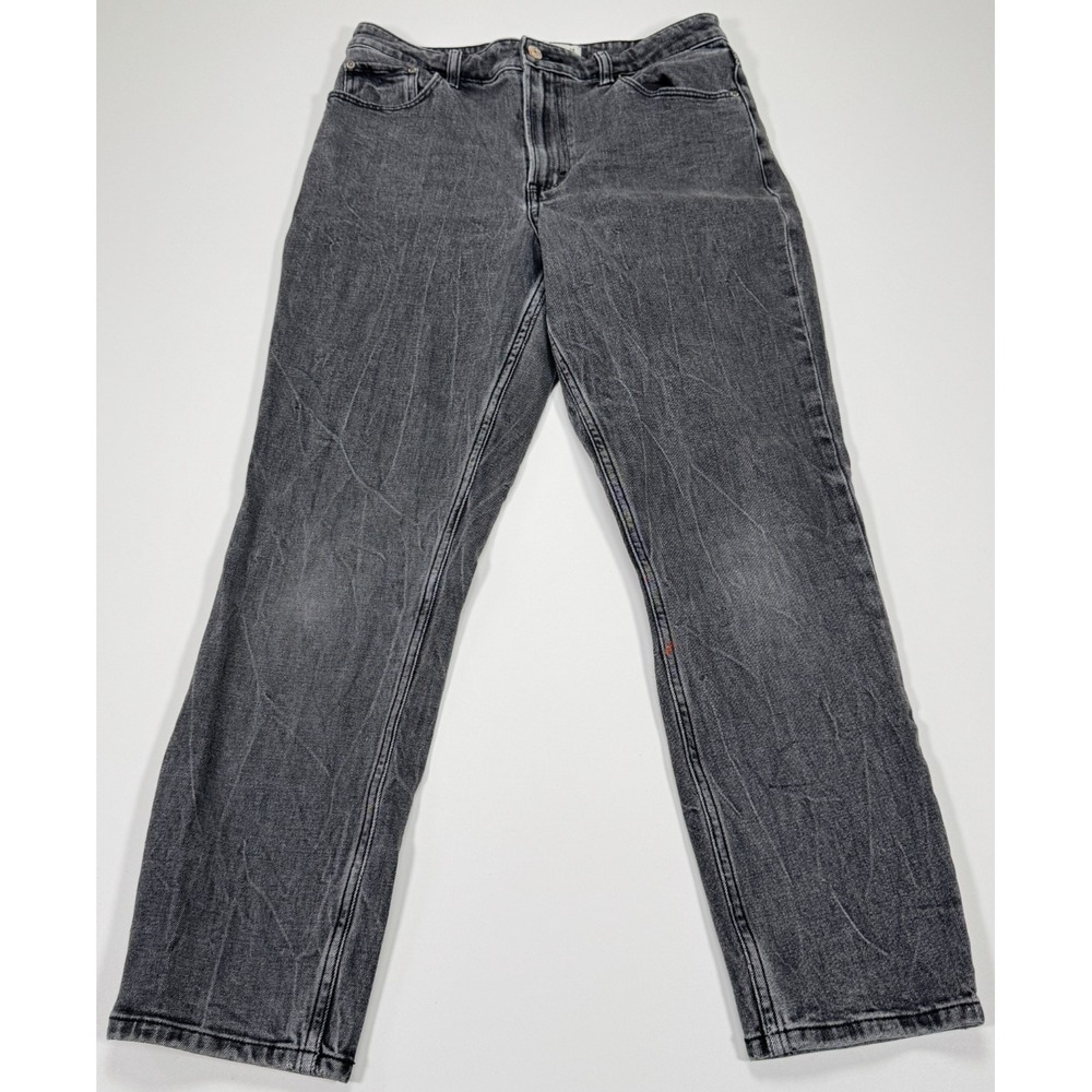 Abercrombie Curve Love Mom Jeans Womens 6 28 Black High Rise Crop Denim